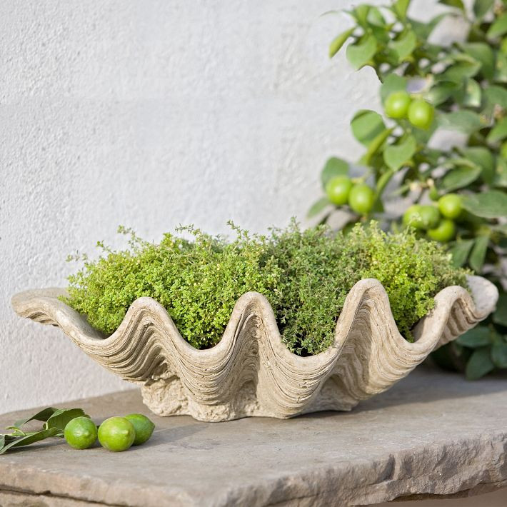 Wave Stone Indoor/Outdoor Bowl Planter | West Elm (US)
