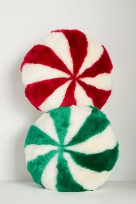 Peppermint Faux-Fur Pillow | Anthropologie (US)