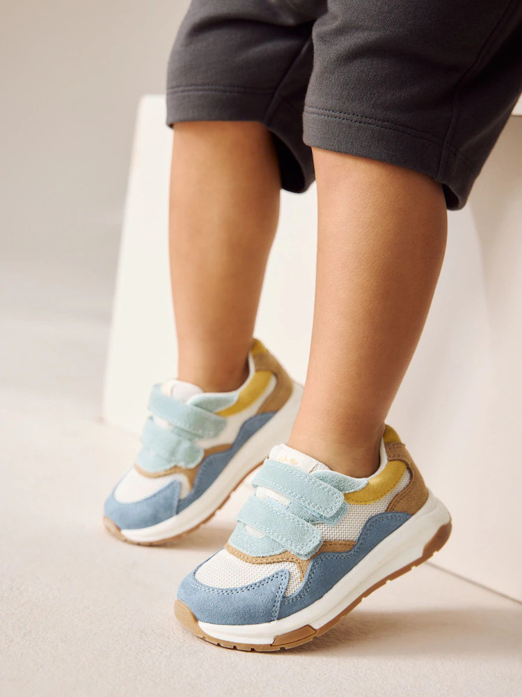 Blue Multi Suede Touch Fastening Trainers | Next US