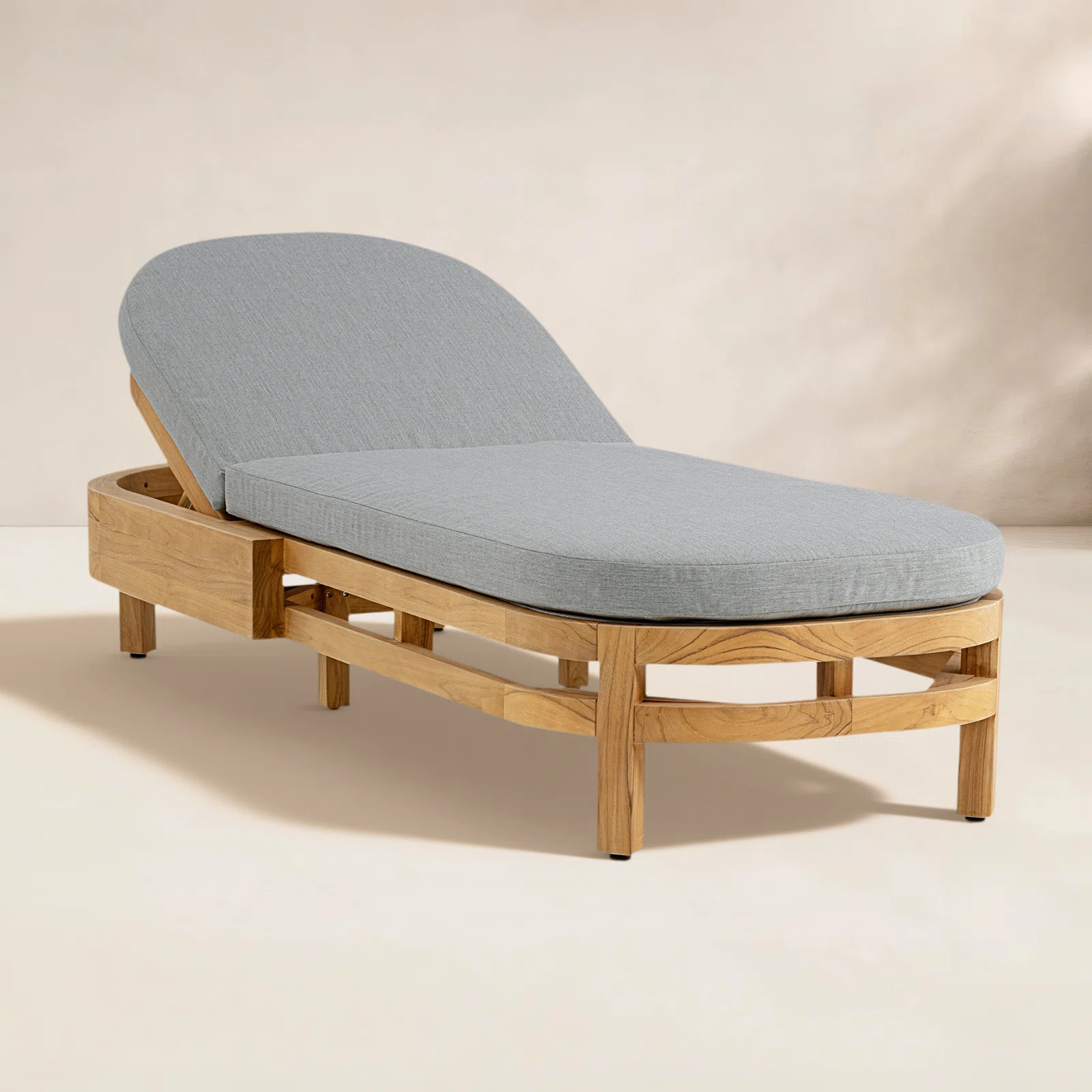 Everlee Outdoor Chaise Lounger, Sunbrella Canvas Natural FSC Teak | Joss & Main