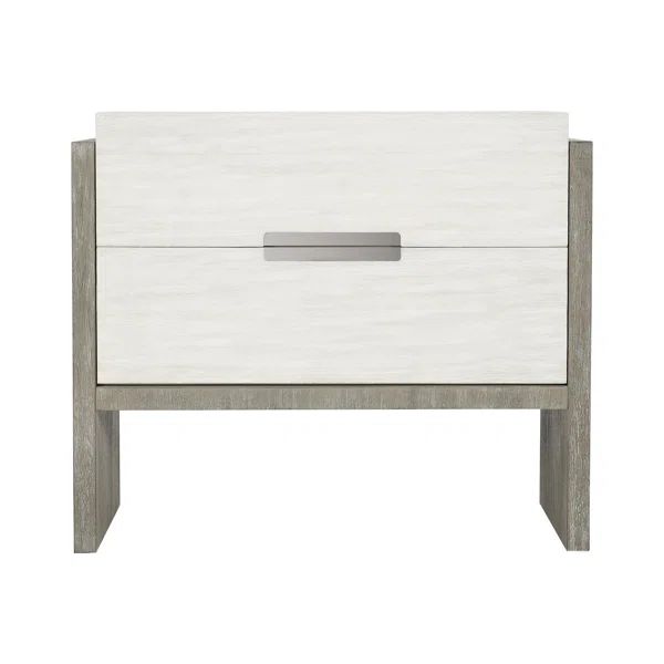 Foundations 2 - Drawer Solid Wood Nightstand in Linen/Light Shale | Wayfair North America