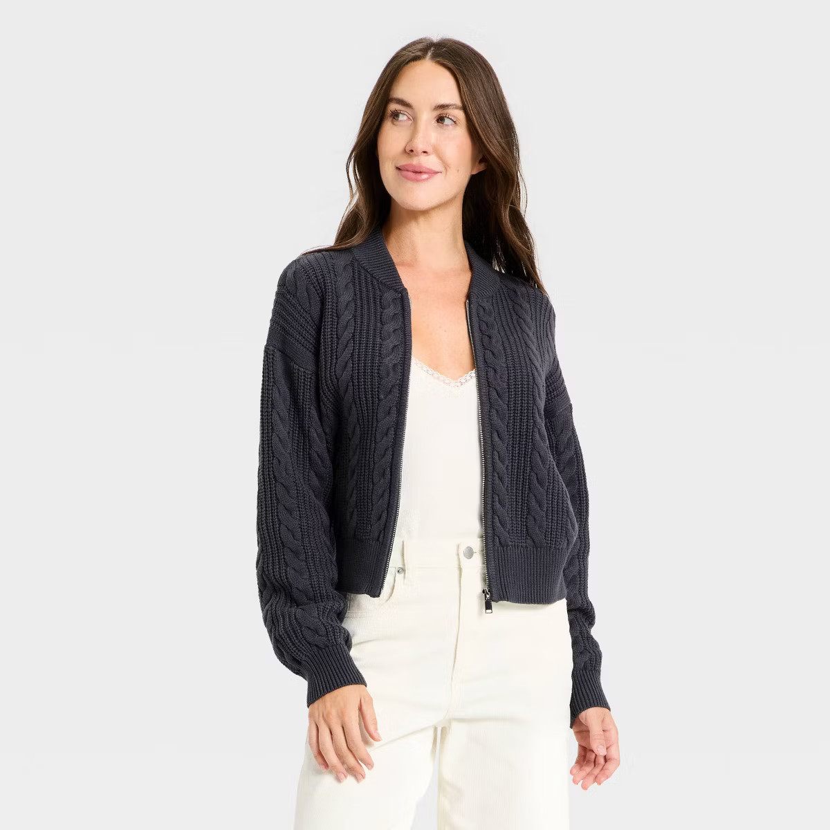 Women's Cable Full Zip Fashion Jacket - Universal Thread™ | Target