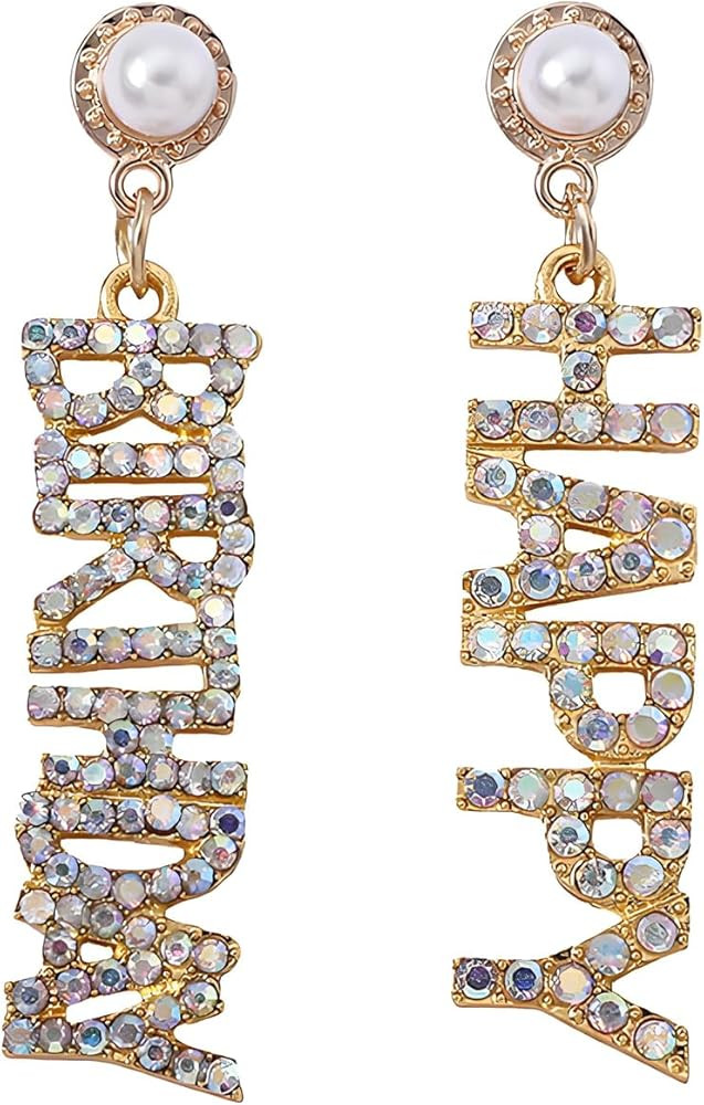 Dreuyet Happy Birthday Earrings for Women Rhinestone Crystal Happy Birthday Letter Earrings Charm... | Amazon (US)
