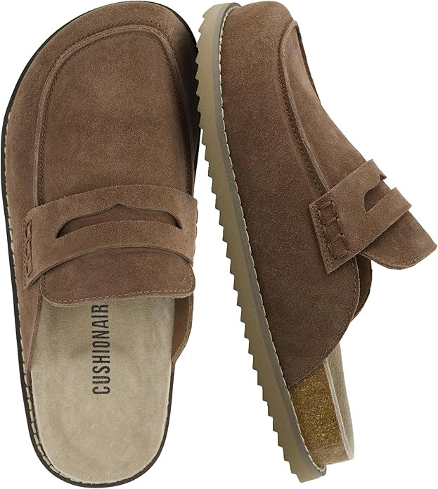 CUSHIONAIRE Zola Women’s Penny Clog Mule – Suede Slip-On with Memory Foam, Cork Footbed & Fle... | Amazon (US)