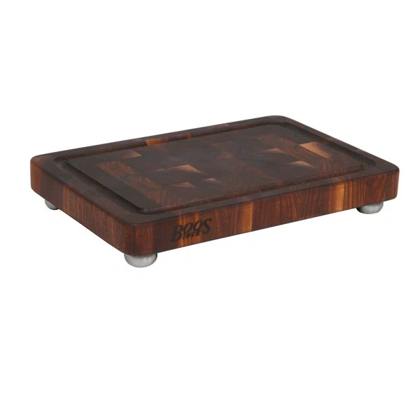 BoosBlock® 1.75" End Grain Walnut Cutting Board with Stainless Steel Feet | Wayfair North America