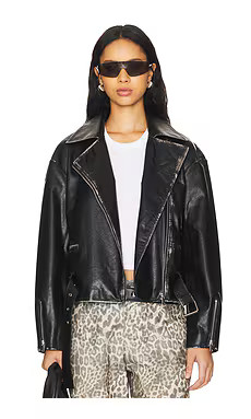 superdown Lana Faux Leather Jacket in Black from Revolve.com | Revolve Clothing (Global)
