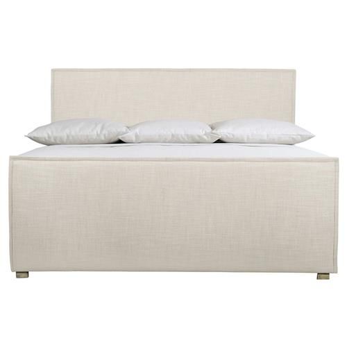 Maxine Modern Classic Beige Upholstered Bed - King | Kathy Kuo Home