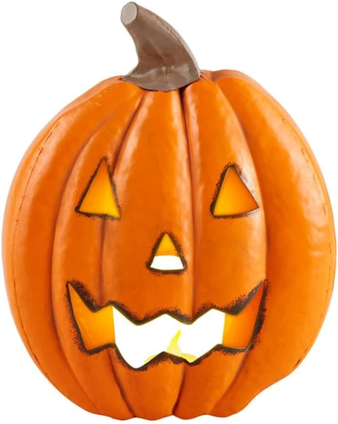 Mud Pie Halloween Tin Lanterns, Pumpkin, 10" x 7.5" | Amazon (US)