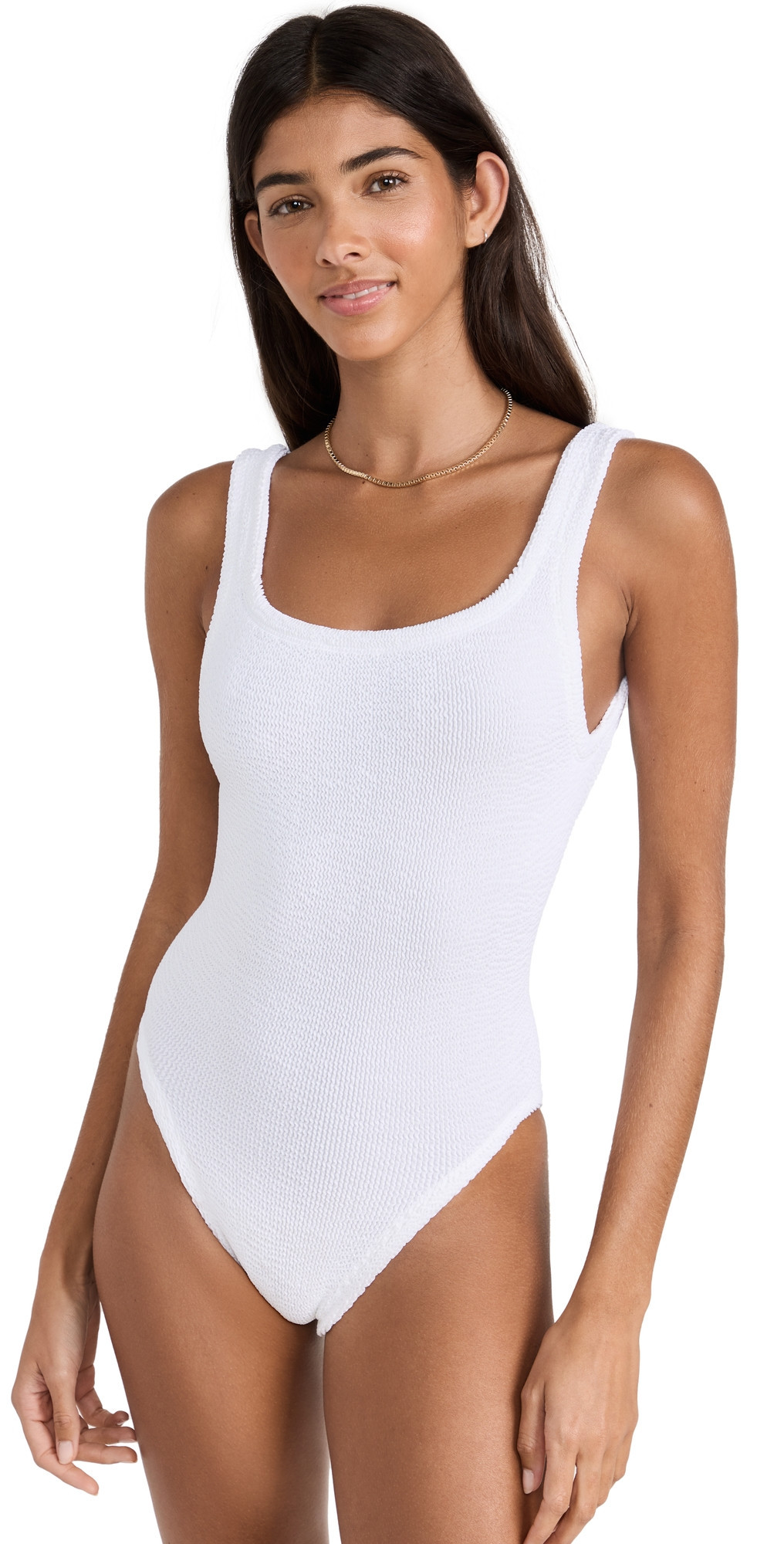 Hunza G Square Neck One Piece White One Size | Shopbop