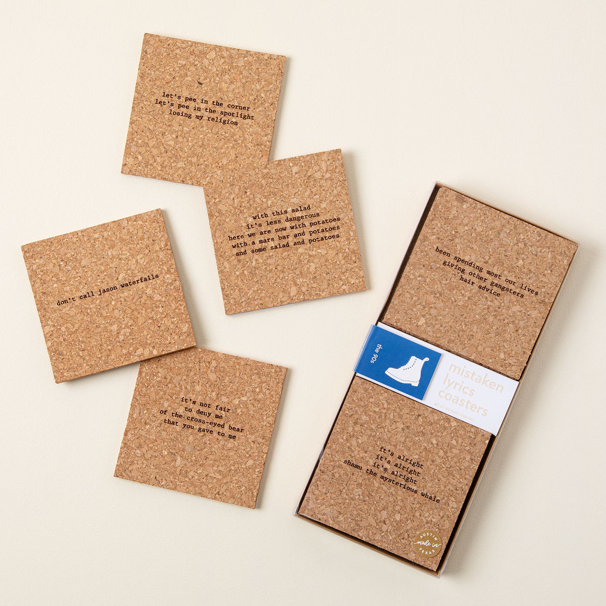 Mistaken Lyrics Coasters | UncommonGoods
