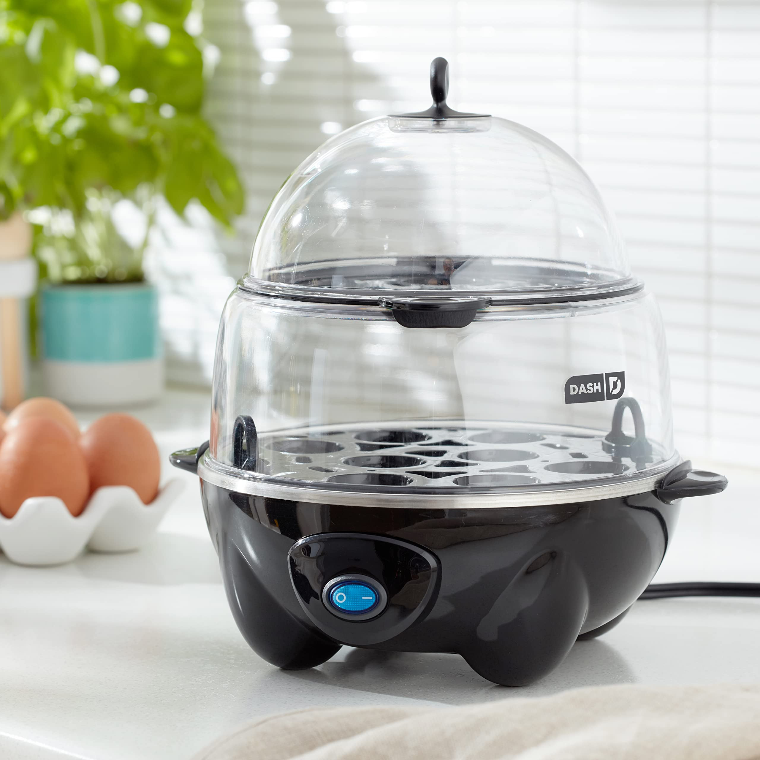Dash Deluxe Egg Cooker - Boiler, Poacher & Steamer - Includes Measuring & Recipe Guide - Dishwash... | Amazon (US)