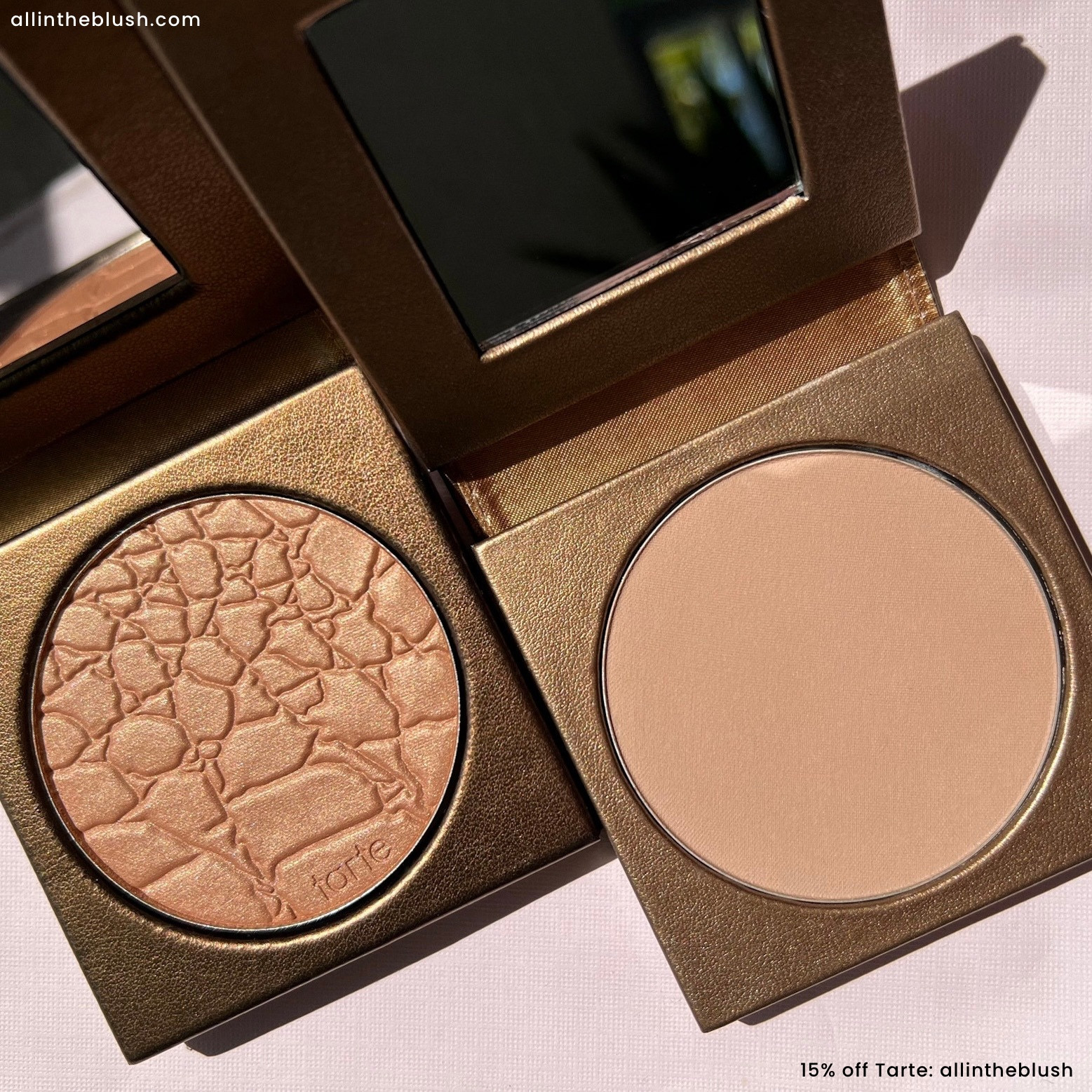 Tarte Bronzer Swatch Comparisons: Amazonian Clay vs. Park Ave Princess Matte Bronzer. Save 15% off Tarte with code: allintheblush

#LTKBeauty #LTKgrwm #LTKootd