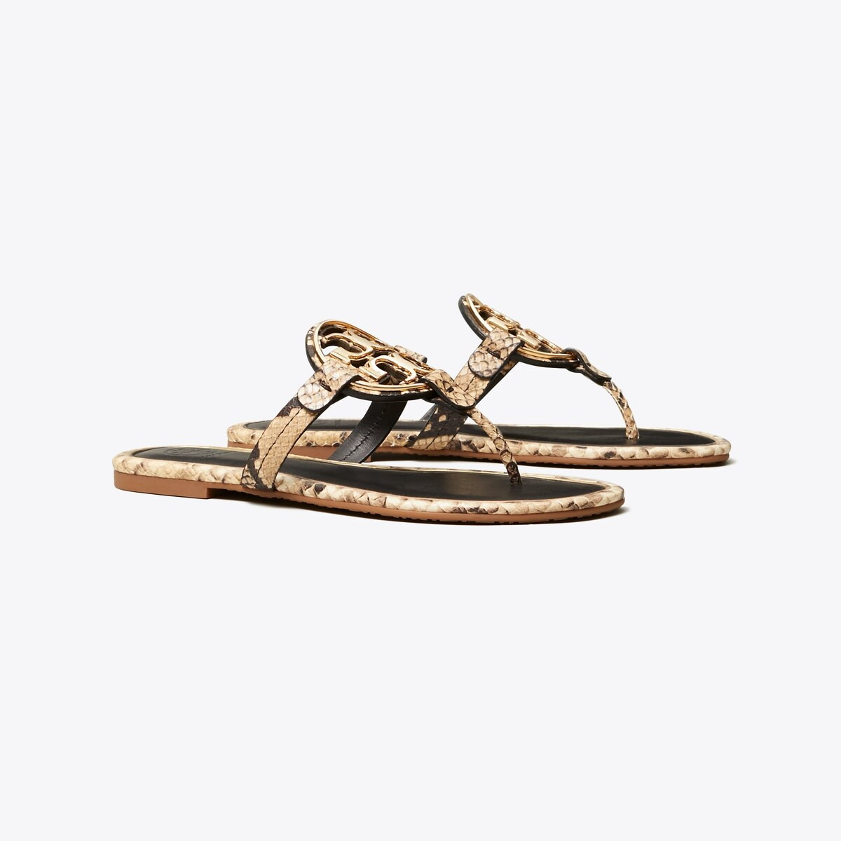 MILLER METAL-LOGO SANDAL, EMBOSSED LEATHER | Tory Burch (US)