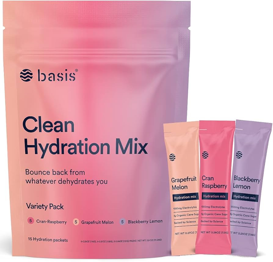 Basis Hydration Low Sugar Powder Packets, Electrolyte Mix, Keto-Friendly, Supplement Drink, Pregn... | Amazon (US)