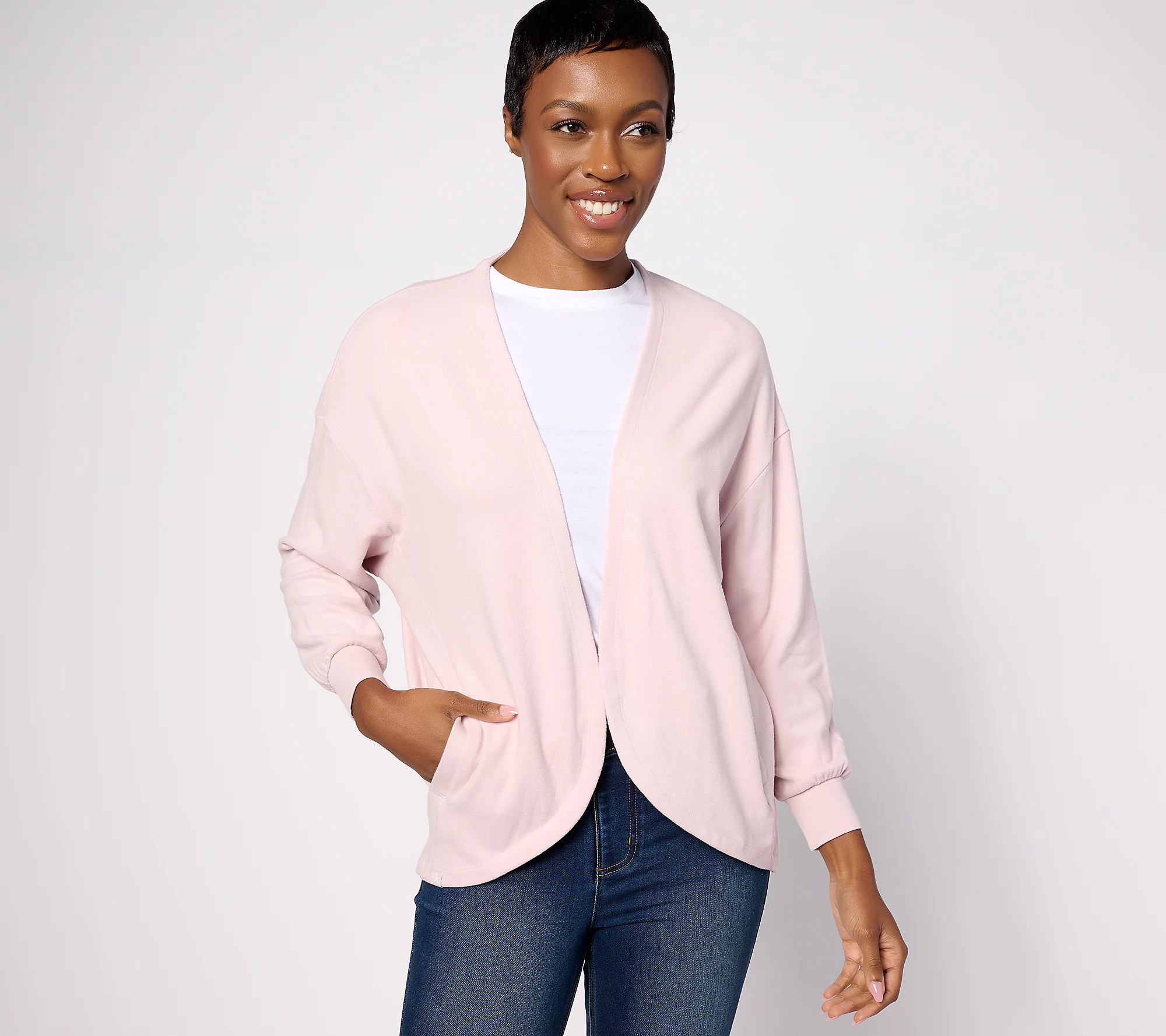 As Is Barefoot Dreams Malibu CollectionBrush Fleece Cardigan | QVC