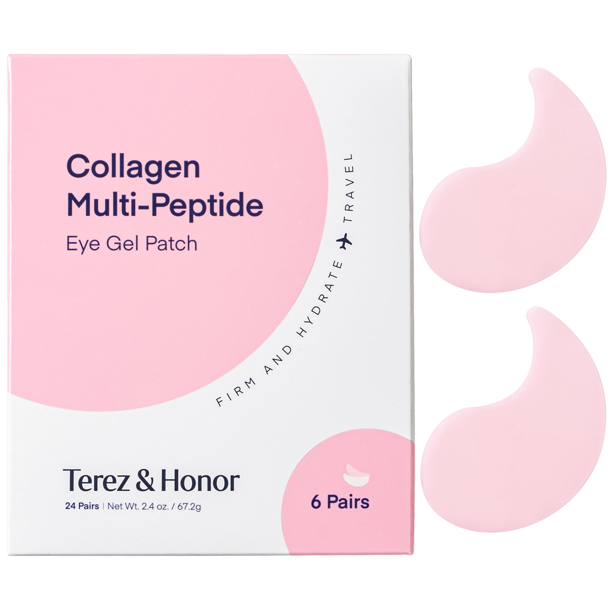 TEREZ & HONOR Collagen Peptide Under Eye Patches - 6 Pairs Korean Firming, Glowing & Hydrating Hy... | Amazon (US)