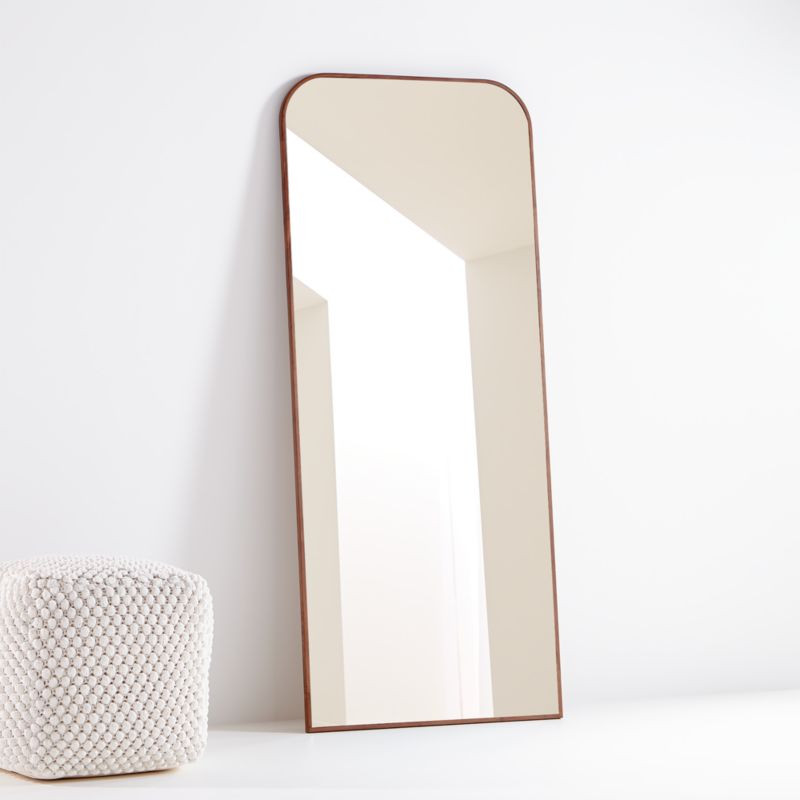 Edge Walnut Arch Floor Mirror + Reviews | Crate and Barrel | Crate & Barrel