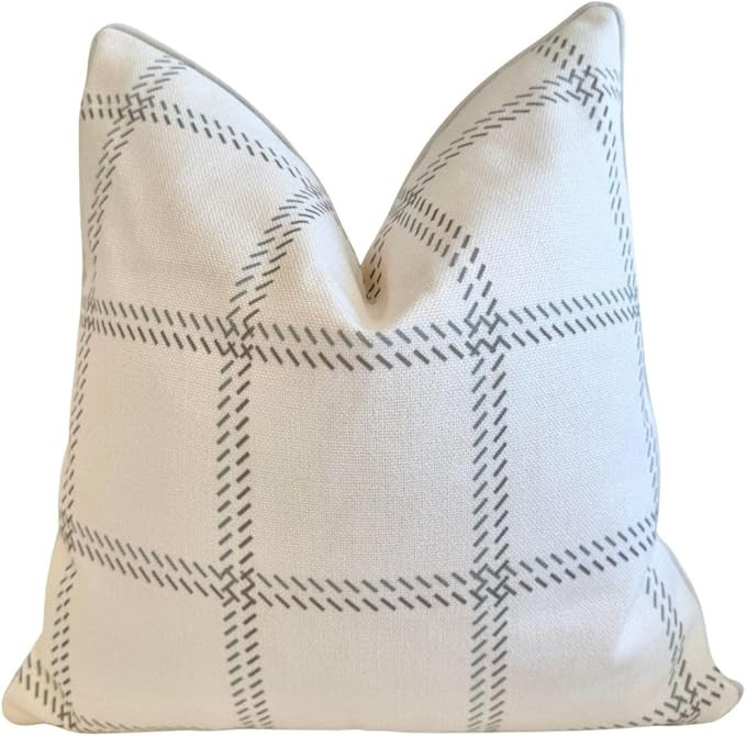 The Elliot Patterned Throw Pillow Cover – Checkered Pillow Print Polycotton Designer Accent for... | Amazon (US)