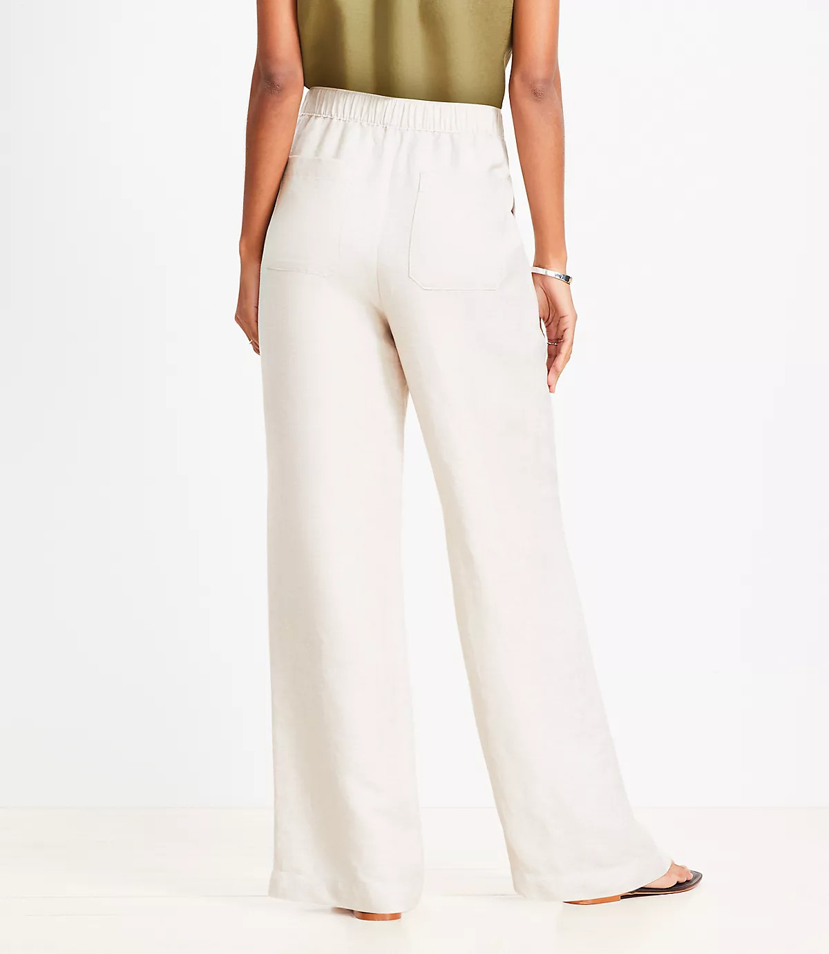 Pull On Straight Pants in Linen Blend | LOFT