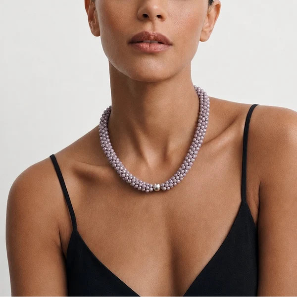 ROCK CANDY HAND BEADED COLLAR NECKLACE - AMETHYST | Fallon Jewelry