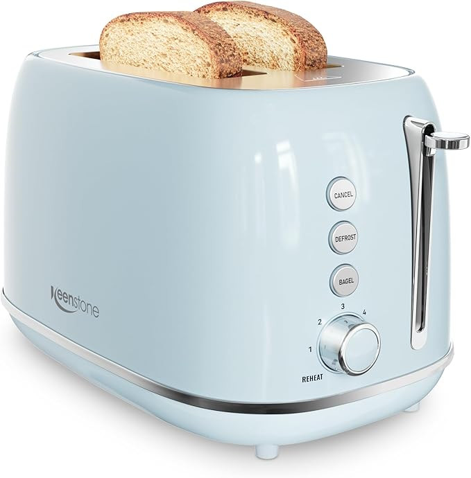 2 Slice Toaster Retro Stainless Steel Toaster with Bagel, Cancel, Defrost Function and 6 Bread Sh... | Amazon (US)