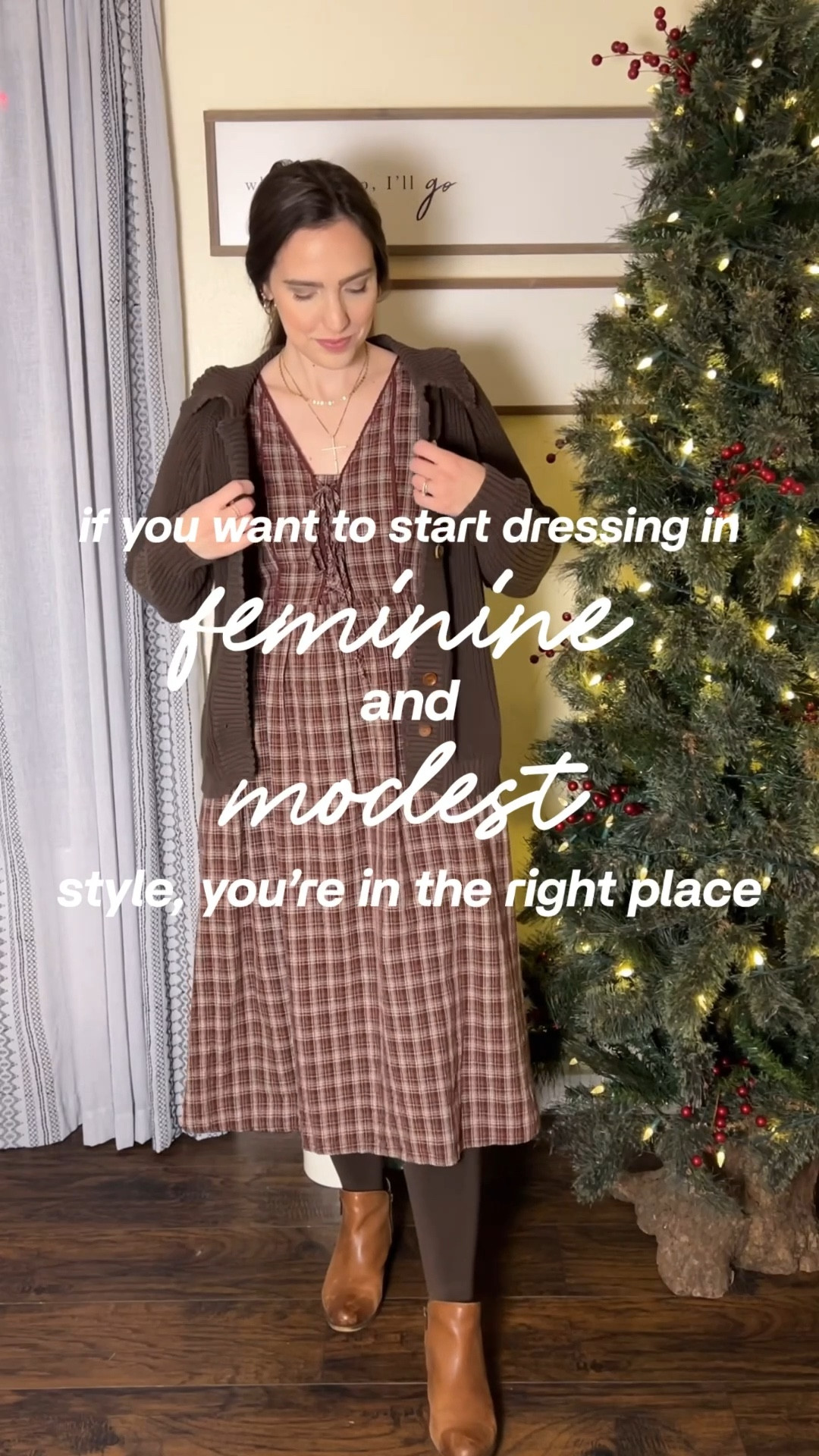 Everything linked is natural fibers only and modest. Sharing similar outfits to mine! 

Natural fiber clothing, modest outfits, cotton dress, tartan plaid, Christmas dress, holiday outfit, brown cardigan, leather booties, fleece tights 


#LTKgrwm #LTKHoliday #LTKSeasonal