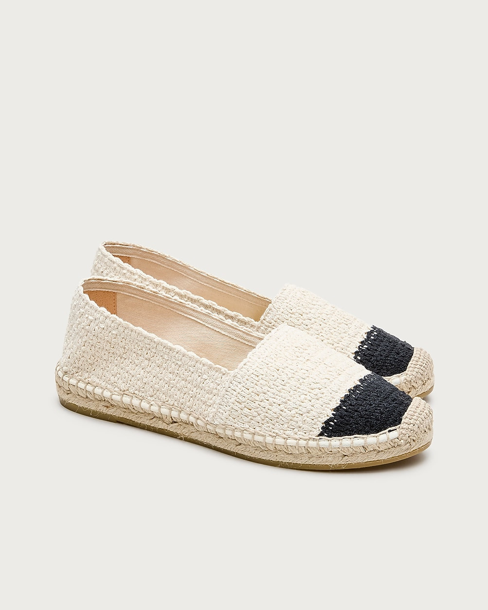 Made-in-Spain two-tone crochet espadrilles | J. Crew US