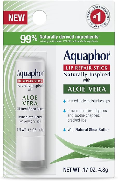 Aquaphor Naturally Inspired Lip Repair Stick with Aloe Vera and Natural Shea Butter, Hydrating Li... | Amazon (US)
