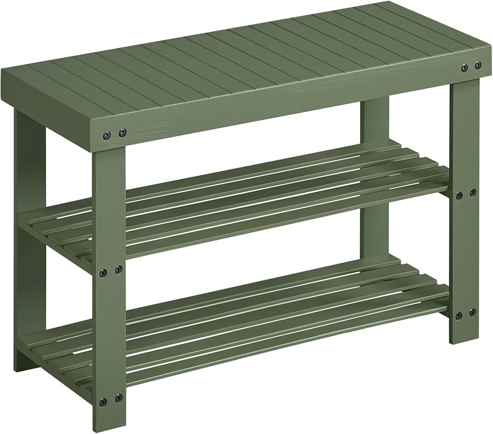 SONGMICS Shoe Rack Bench, 3-Tier Bamboo Shoe Storage Organizer, Entryway Bench, Holds Up to 286 l... | Amazon (US)