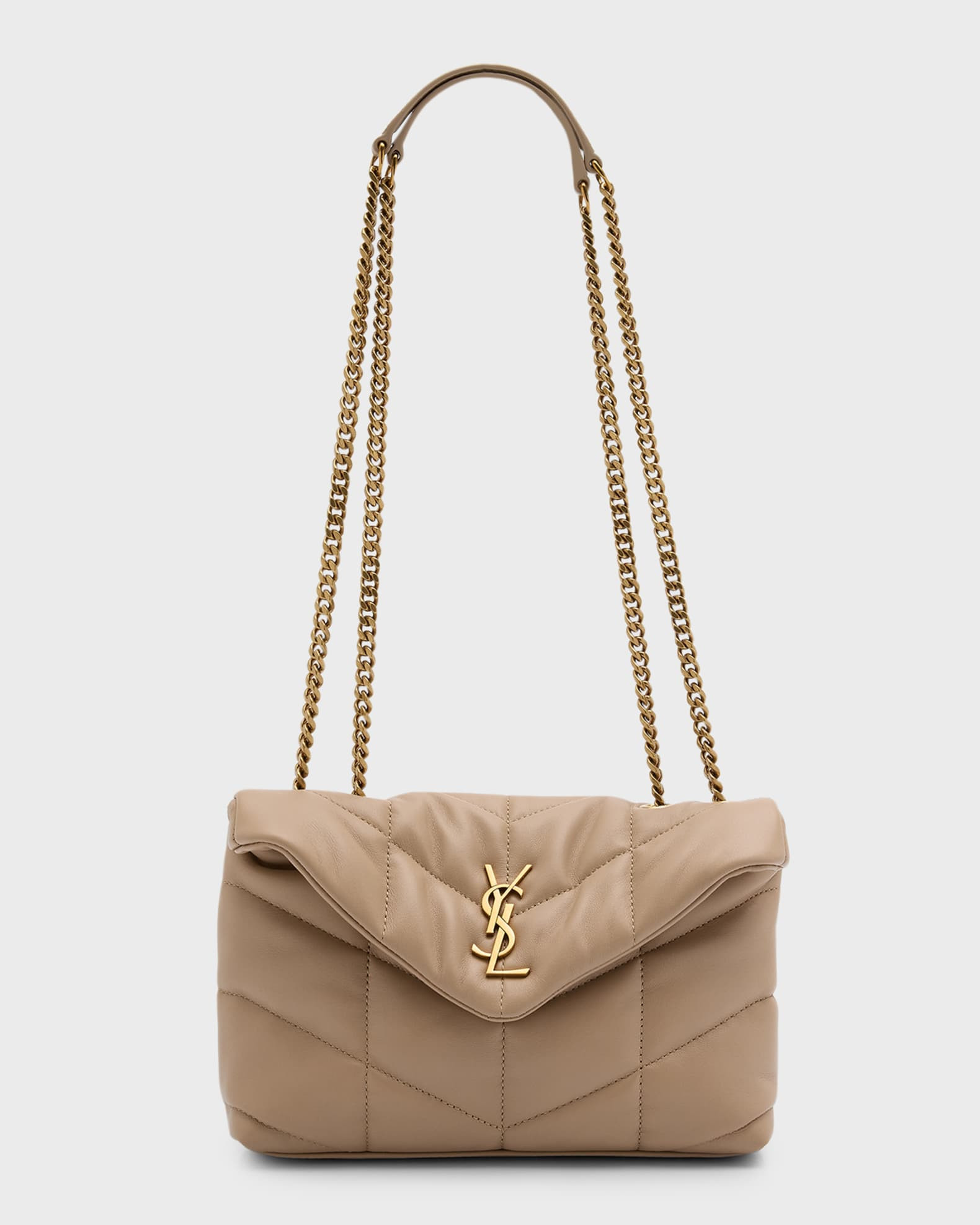 Saint Laurent Lou Puffer Toy YSL Shoulder Bag in Quilted Leather | Neiman Marcus