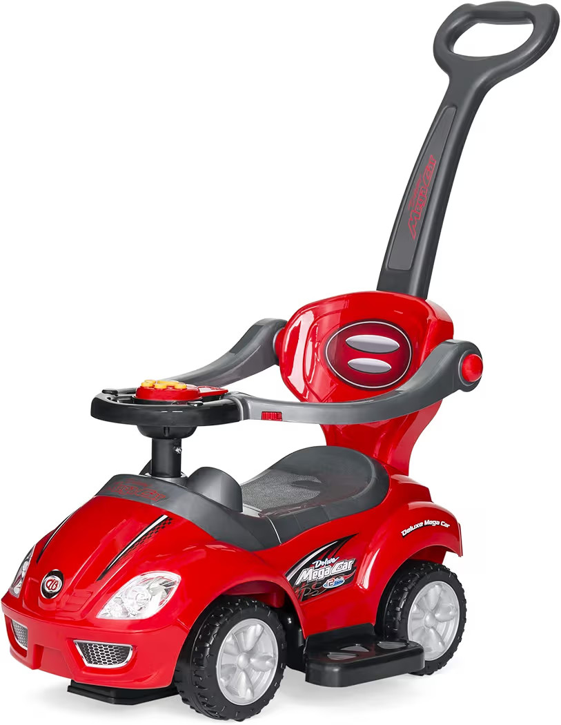 Best Choice Products Kids 3-in-1 Push and Pedal Car Toddler Ride On w/Handle, Horn, Music - Red | Amazon (US)