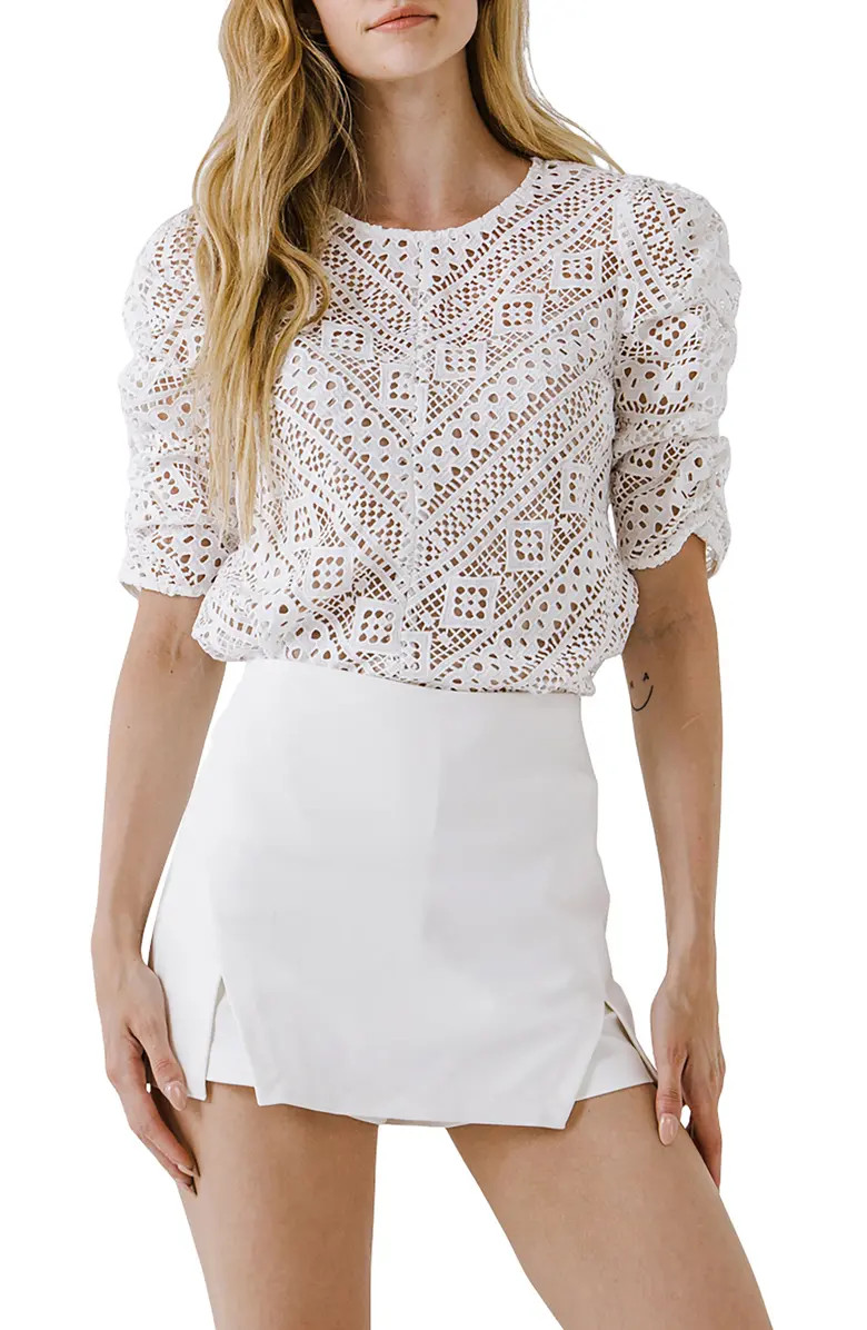 Chevron Stripe Lace Top | Nordstrom