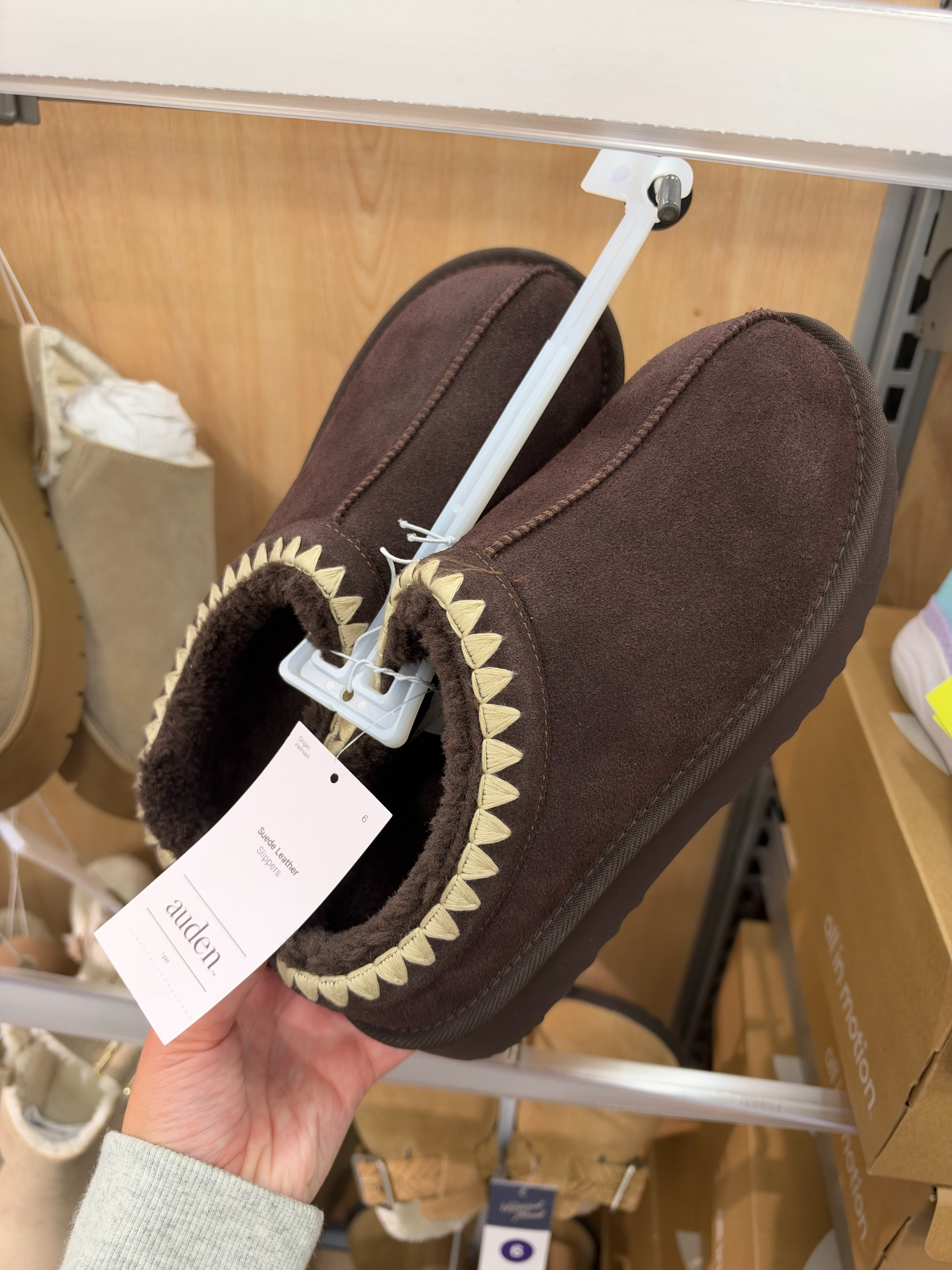 Such a good look for less for the UGG Tasman slippers! These Auden slippers now come in a beautiful chocolate brown have that same cozy suede-inspired look with the contrast stitching around the top for only $30! all outfits women over 50, fall wedding guest dresses, fall dresses, wedding guest dress summer, date night outfits, country concert outfits, fall decor, fall fashion hauls, fall shoes, halloween decorations 

 #LTKgrwm #LTKootd #LTKSeasonal