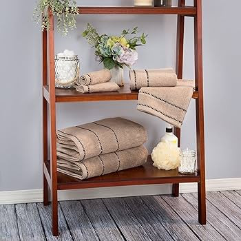 Lavish Home 6 Piece Bathroom Towels Set - 525GSM 100% Cotton Bathroom Essentials - 2 Bath Sheets,... | Amazon (US)