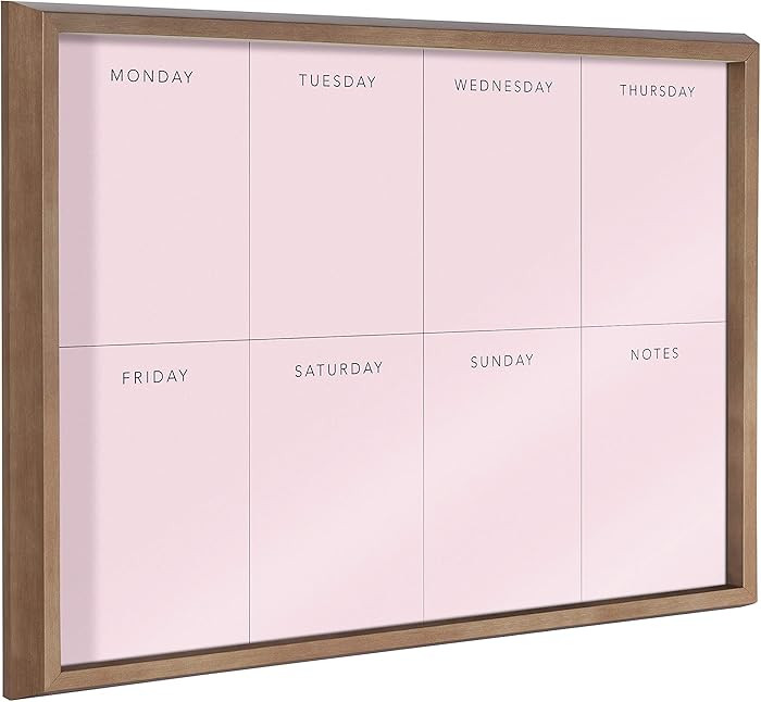 Kate and Laurel Blake This Week Framed Pink Printed Glass Dry Erase Wall Art by The Creative Bunc... | Amazon (US)