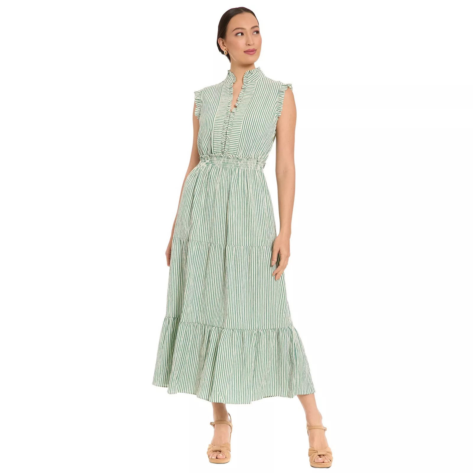 Women's London Times Smocked Waist Tiered Maxi Dress | Kohl's