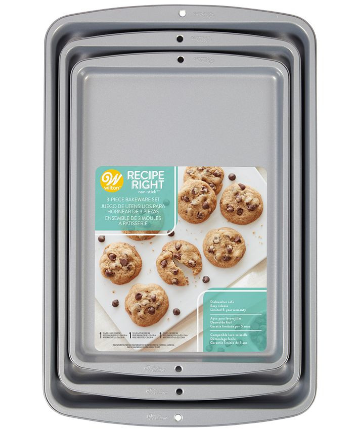 Wilton Recipe Right Nonstick Cookie Sheets, Set of 3 & Reviews - Bakeware - Kitchen - Macy's | Macys (US)