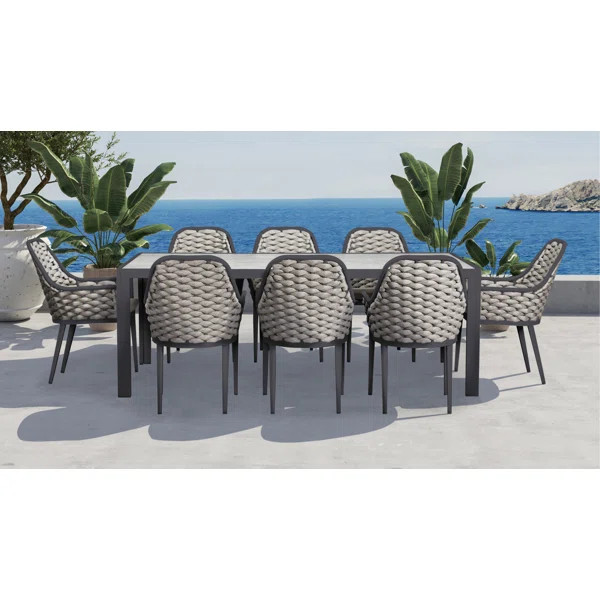 Monee Rectangular 8 - Person 82.75'' Long Dining Set with Cushions | Wayfair North America