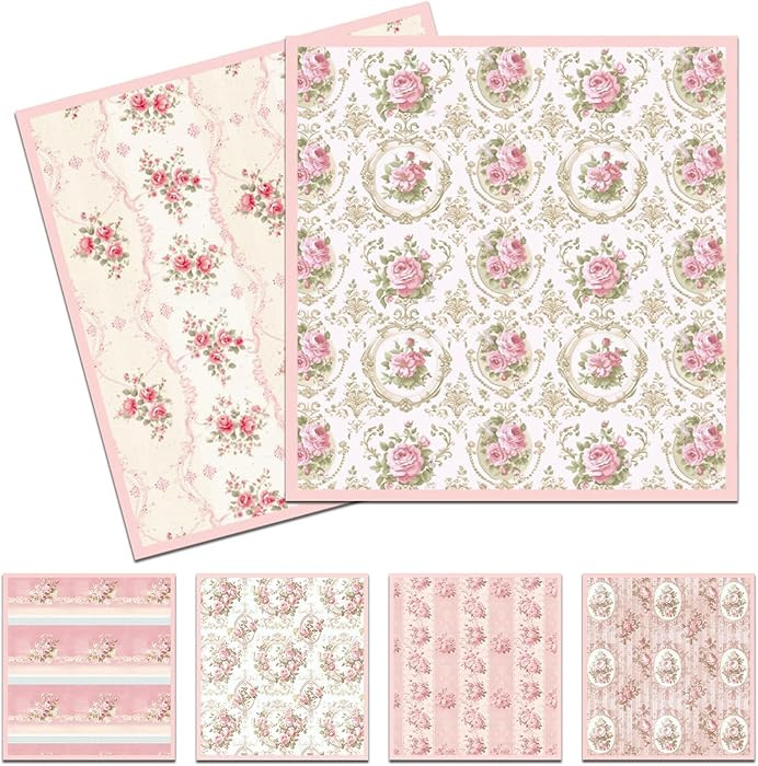 VISSTREE Pink Floral Swedish Dishcloths for Kitchen, 6 Pack Reusable Flower Swedish Dish Cloths, ... | Amazon (US)
