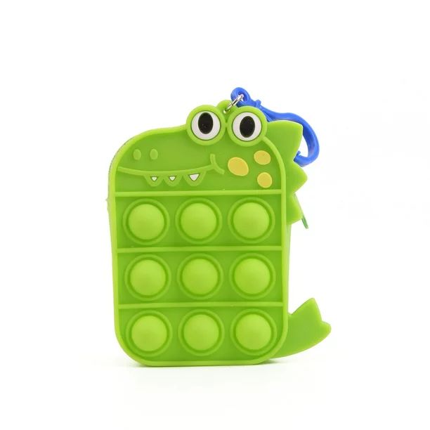 Way To Celebrate Dinosaur Pop Purse Sensory Toy Fidget Purse Gift Stress Reliever Bubbles Green -... | Walmart (US)