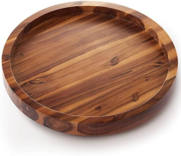 Amazon.com: RABAHA Organizador Lazy Susan de acacia de 16 pulgadas para mesa, tocadiscos de mader... | Amazon (US)
