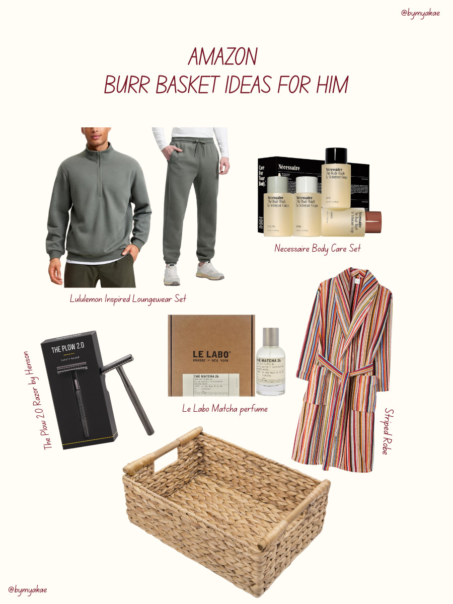✨ AMAZON BURR BASKET IDEAS FOR HIM ✨
For the guy who is clean cut comfy and always wants to feel put together even when he’s at home. The one who lives in a matching lounge set lights a candle after a shower and somehow always smells expensive without trying.

If you are shopping for your boyfriend your husband your dad or building a laid back luxury burr basket for him this edit is so good. Think elevated basics clean grooming essentials cozy robes and a signature scent that makes the whole vibe feel intentional.

Save this for when you need an easy win gift 🤍

#ltkgiftguide #giftguideforhim #burrbasketideas #cozygiftsforhim #amazonfinds #mensgiftideas #bymyakae 

 #LTKGiftGuide #LTKHoliday #LTKSaleAlert