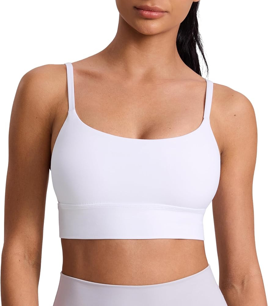 CRZ YOGA Butterlift Scoop Neck Longline Sports Bras for Women - Adjustable Spaghetti Strap Workou... | Amazon (CA)