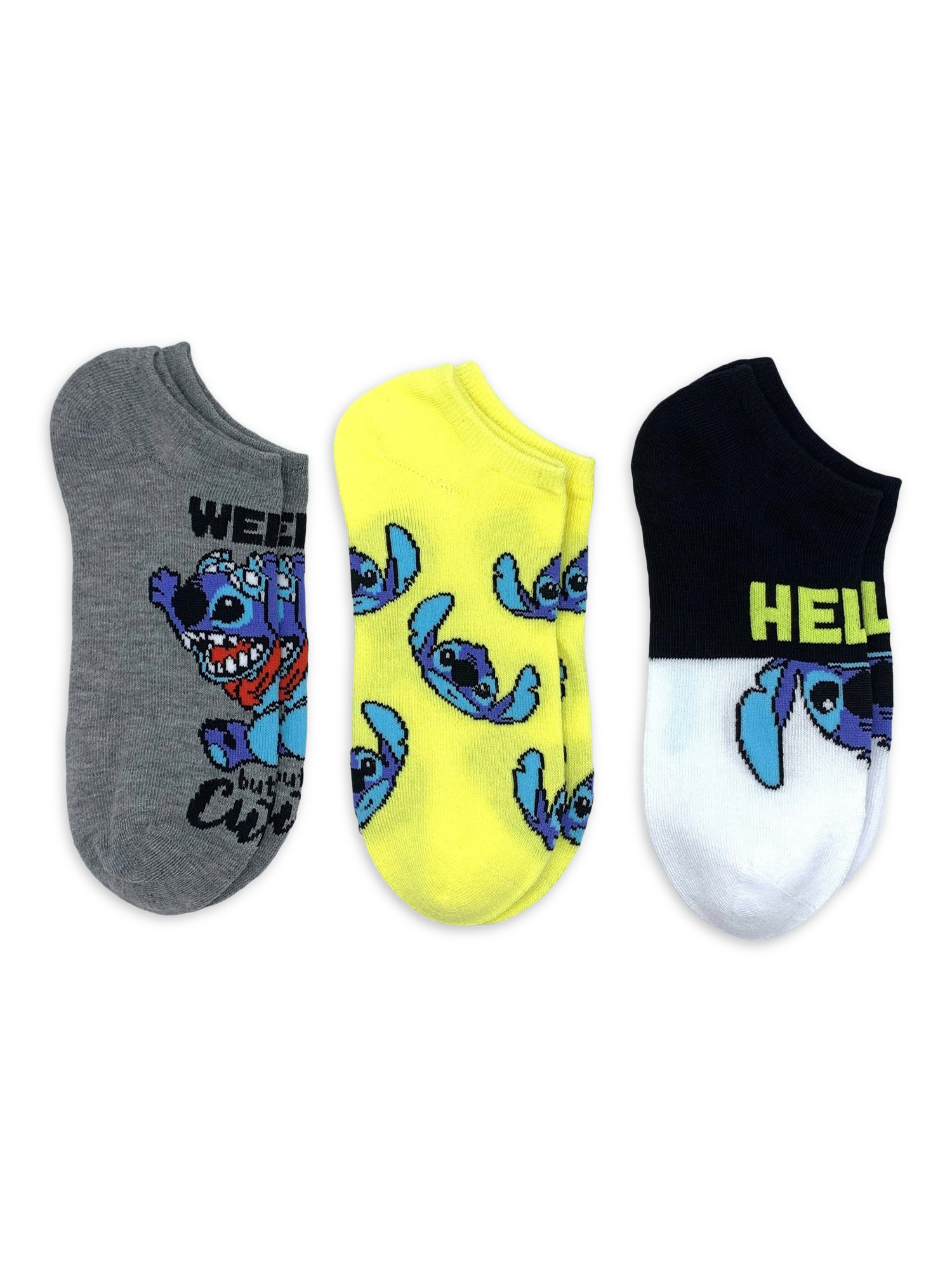 Lilo & Stitch Women's Print No Show Socks, 3-Pack, Shoe Size 4-10 | Walmart (US)