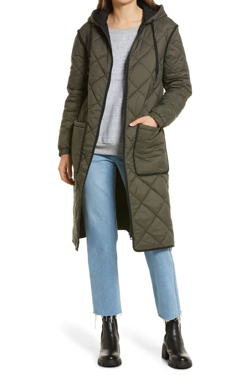 Long Hooded Quilted Coat | Nordstrom