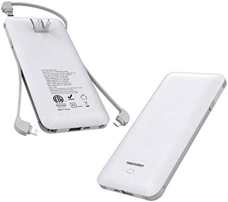 Heloideo 10000mAh Portable Charger Compact Power Bank External Battery Pack with Built-in AC Wall... | Amazon (US)