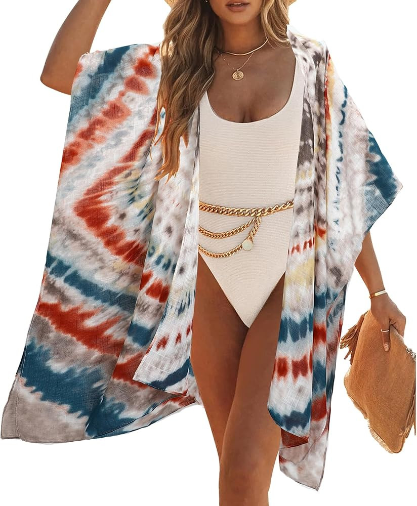 Kimonos for Women Casual Swimsuit Coverup Lightweight Boho Kimono Cardigans for Summer | Amazon (US)