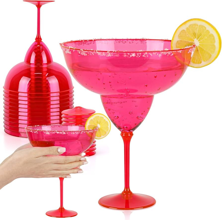 12 Pack Jumbo Christmas Plastic Margarita Glasses 30 OZ Disposable Margarita Glass Cups Giant Mar... | Amazon (US)
