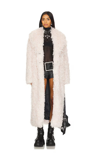 Lola Faux Fur Coat in Milk | Revolve Clothing (Global)
