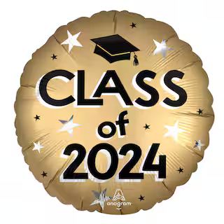 18" Gold Class of 2024 Graduation Foil Balloon | Michaels Stores